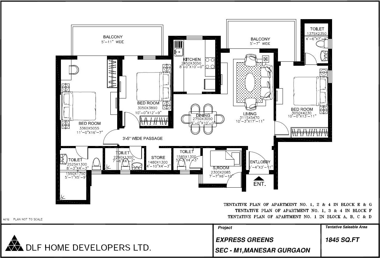 DLF Express Greens — floor plan 1