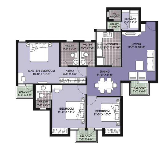 Unitech Vistas — floor plan 3
