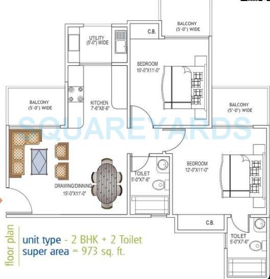 Ajnara Daffodil Phase 2 — floor plan 1