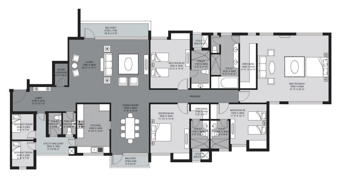 Unitech Grande — floor plan 1