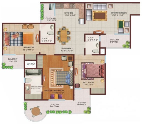 Ajnara Grand Heritage Phase 2 — floor plan 2