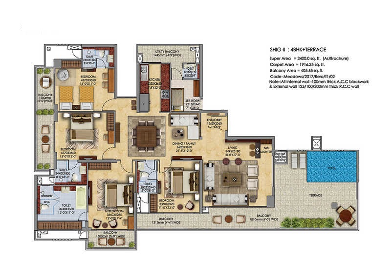 Mahagun Golf Centric Vertical Villas — floor plan 1