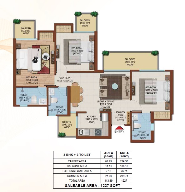 Ajnara City — floor plan 3