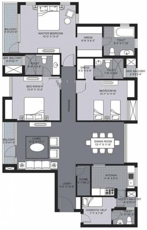 Unitech UGCC The Address — floor plan 1