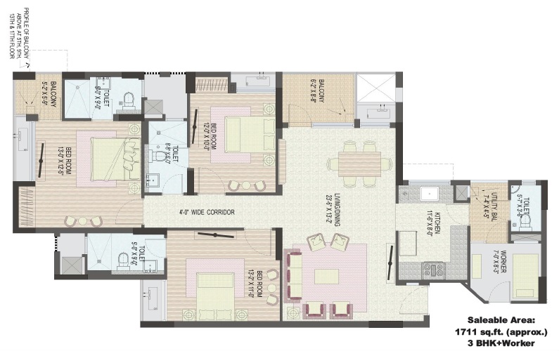 Jaypee Wish Town Klassic — floor plan 2