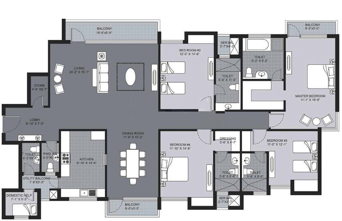 Unitech UGCC Amber — floor plan 4