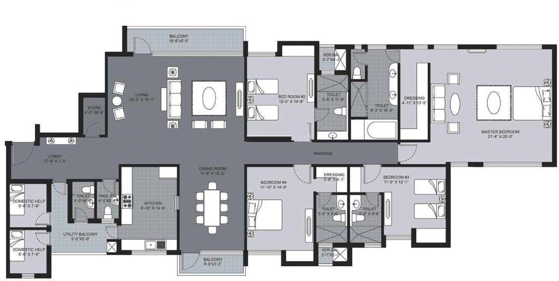 Unitech UGCC Amber — floor plan 3