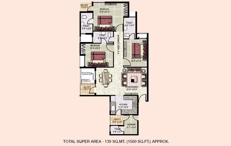 Jaypee Greens Klassic Heights — floor plan 2