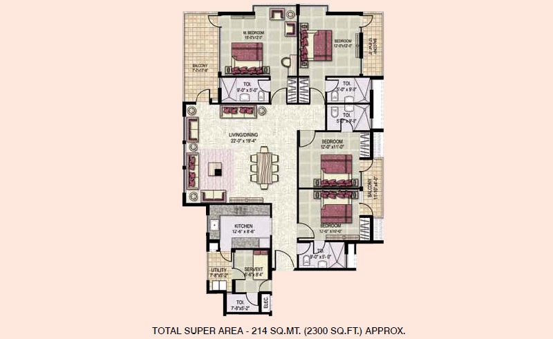 Jaypee Greens Klassic Heights — floor plan 3