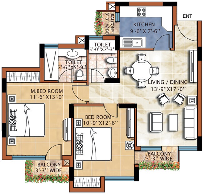 Omaxe Greenwood — floor plan 1
