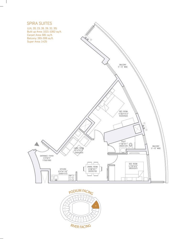 Supertech Supernova Spira Suites — floor plan 1