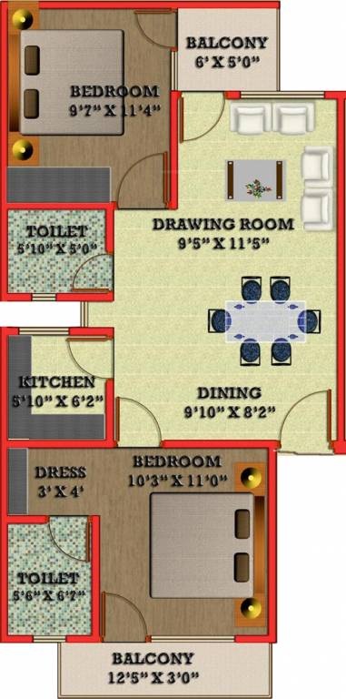 Satyam G R Garden — floor plan 3