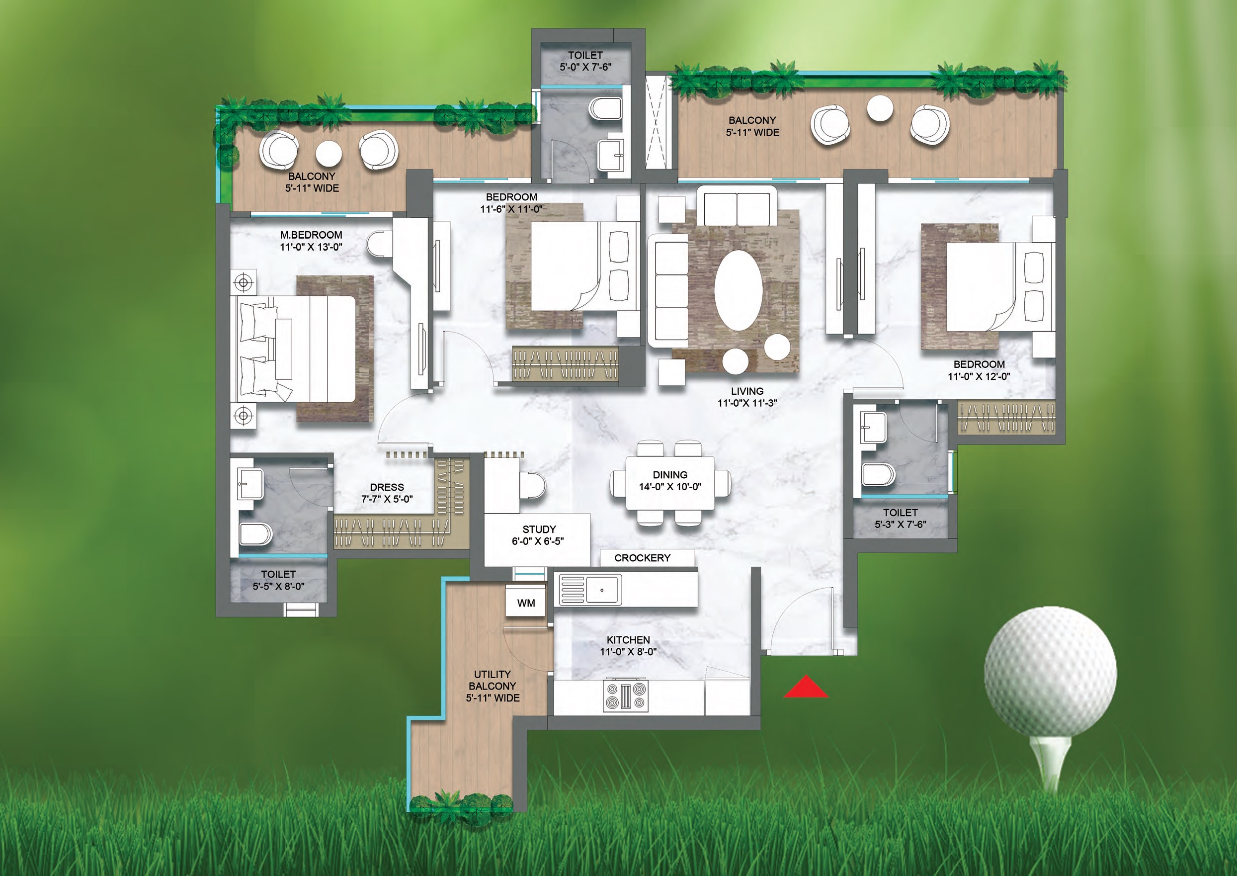 M3M Golf Estate 2 — floor plan 1