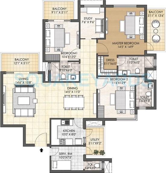 Adani M2K Oyster Grande — floor plan 4