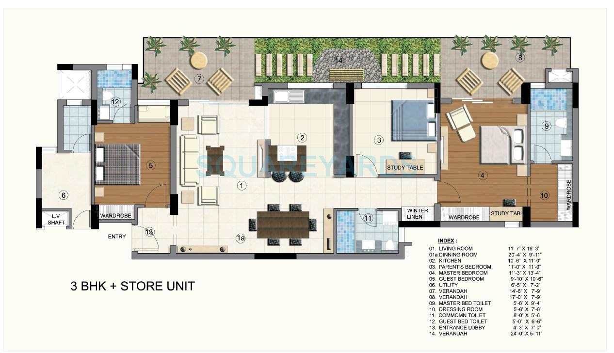 Brisk Lumbini Terrace Homes — floor plan 1