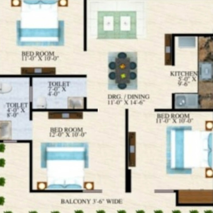 JMD Elite View Apartments — floor plan 1