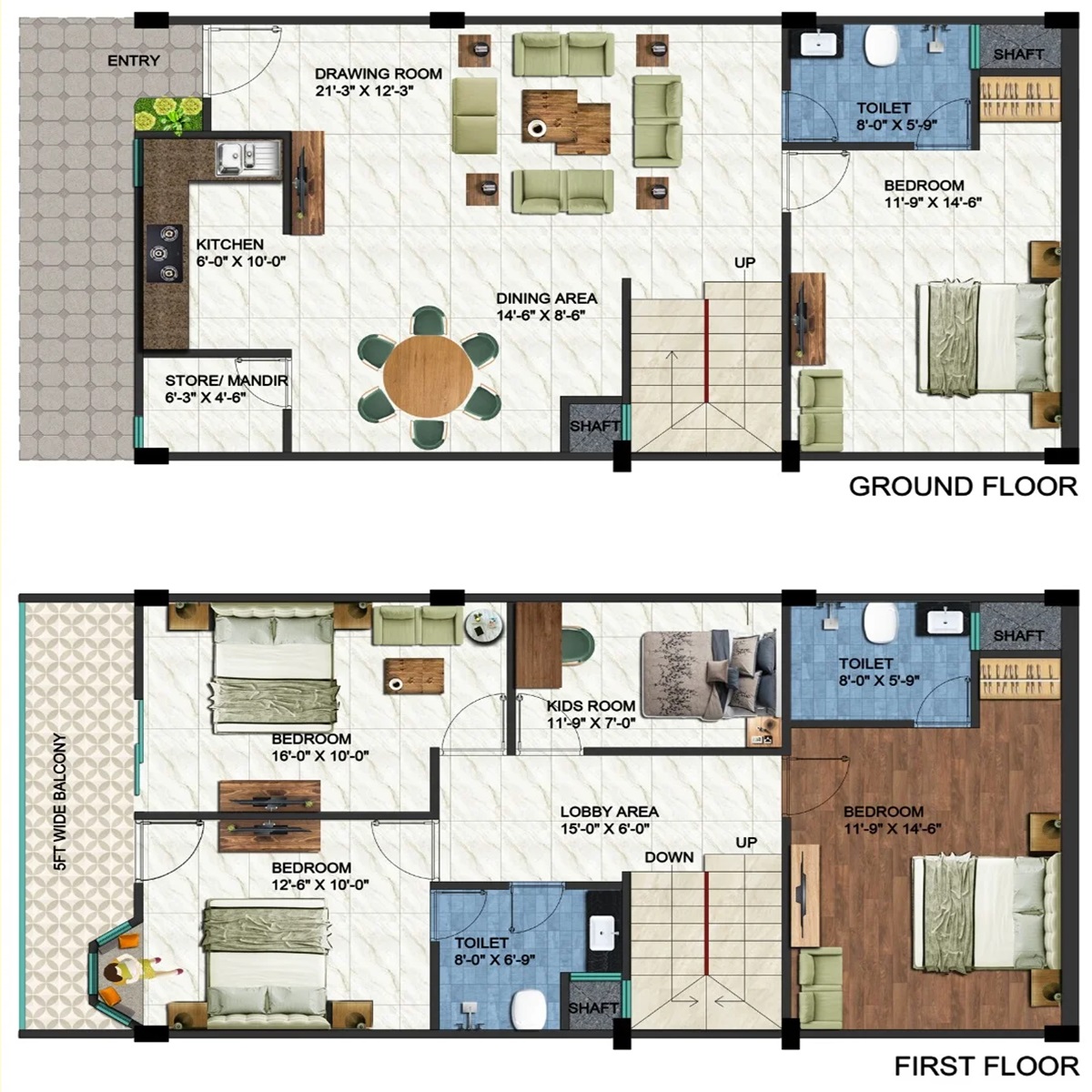 Redbricks Pristine Villas — floor plan 2
