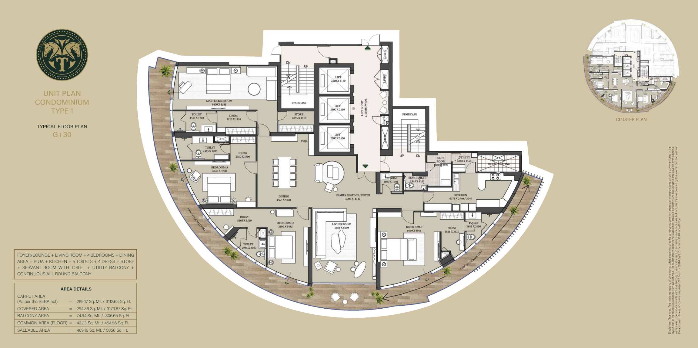 Gaurs Trecento Residences — floor plan 3