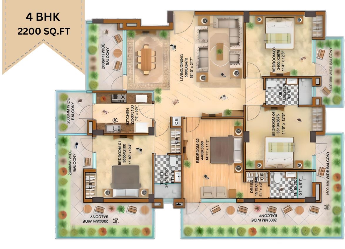 Orchid The Consulate Apartments — floor plan 3