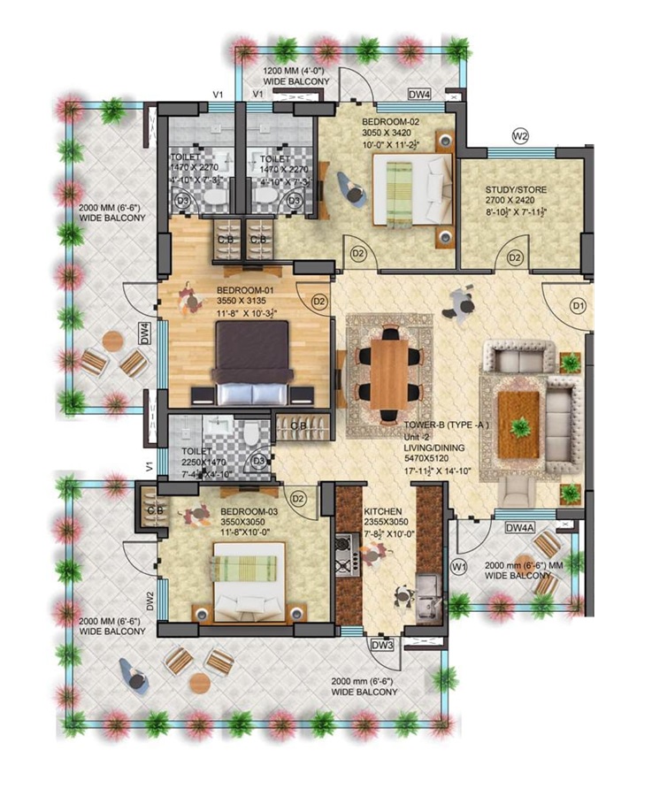 Orchid The Consulate Apartments — floor plan 2