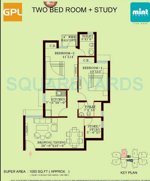 GPL Mint Tower — floor plan 1