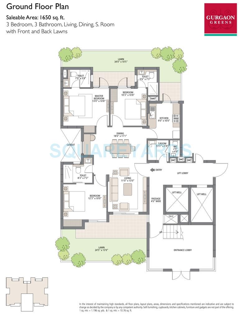 Emaar Gurgaon Greens — floor plan 1