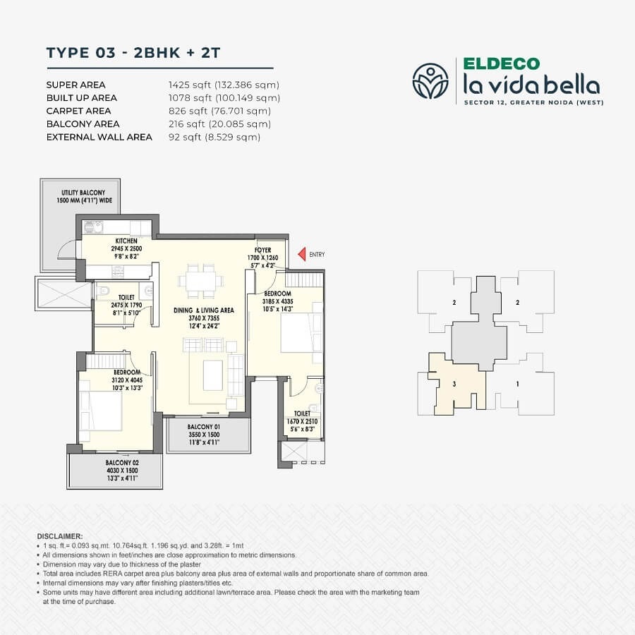 Eldeco La Vida Bella — floor plan 1