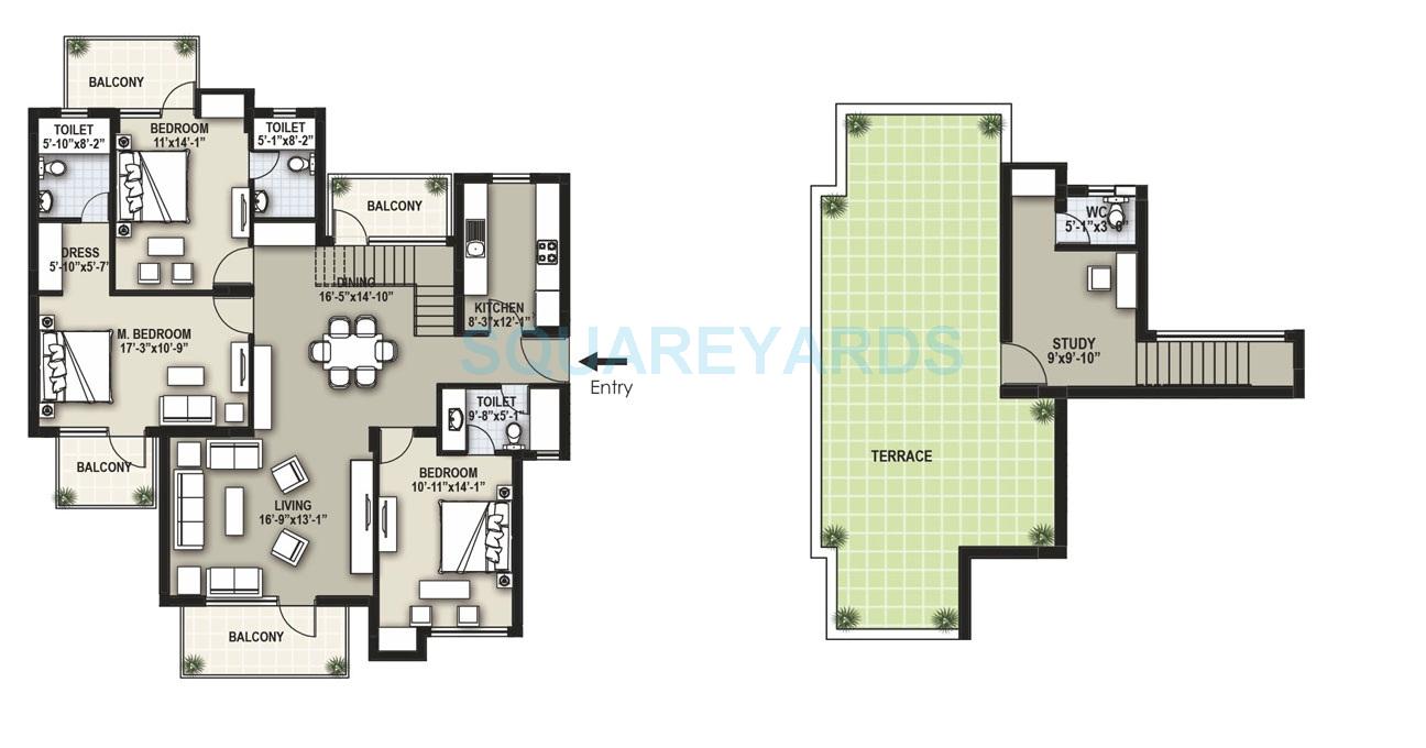 Raheja Shilas Independent Floors — floor plan 3