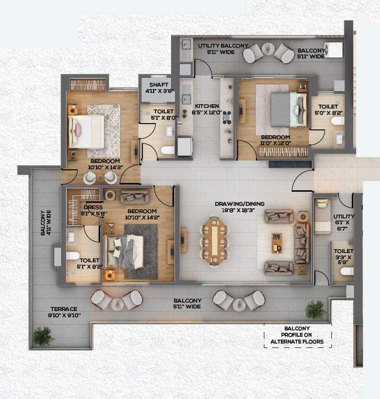 Meru East Avenue — floor plan 1