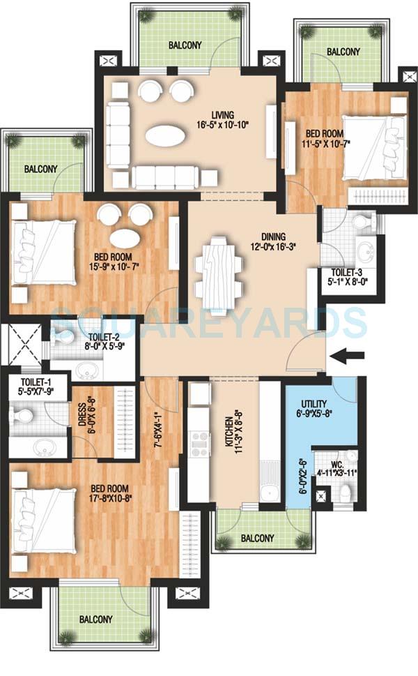 Raheja Vedaanta Floors — floor plan 2