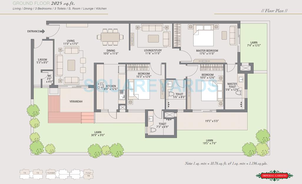 Emaar Imperial Gardens — floor plan 1