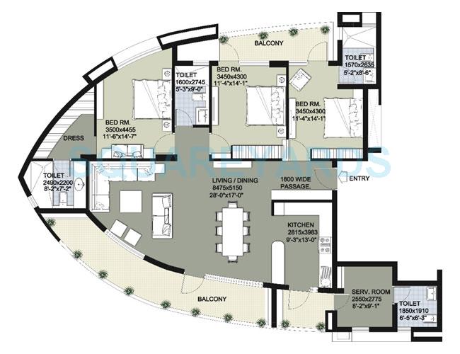 Raheja Vedaanta — floor plan 7