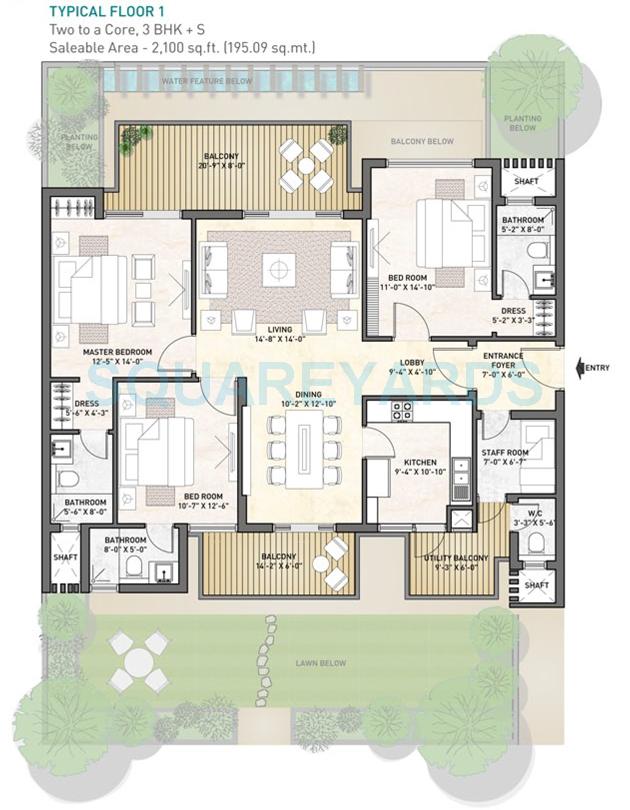 Puri Diplomatic Greens Phase I — floor plan 3