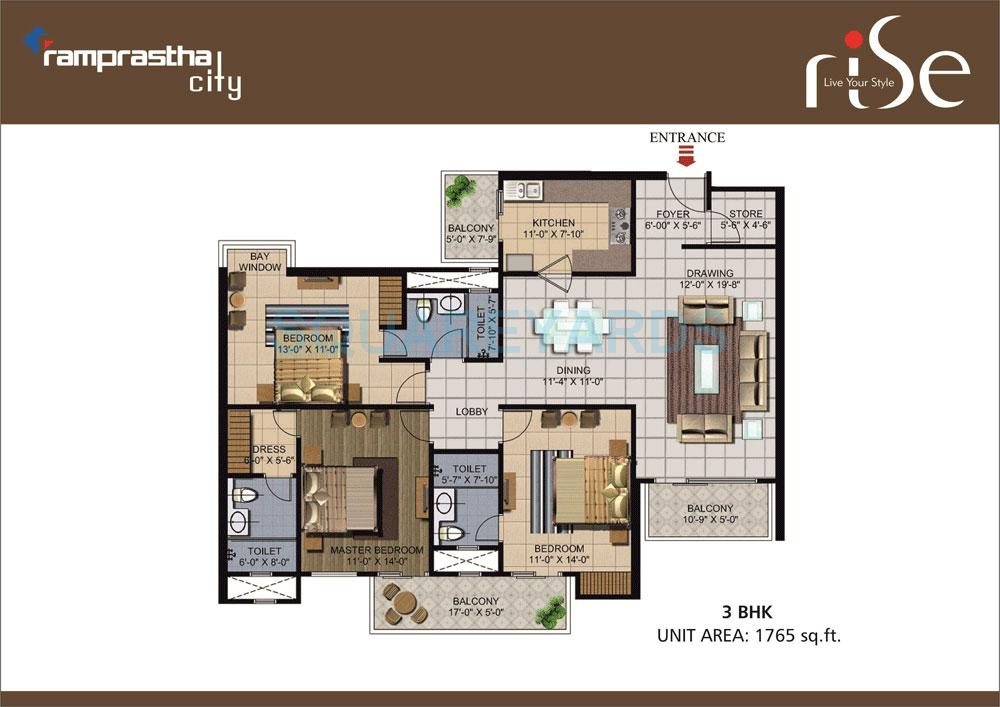 Ramprastha City Rise — floor plan 1