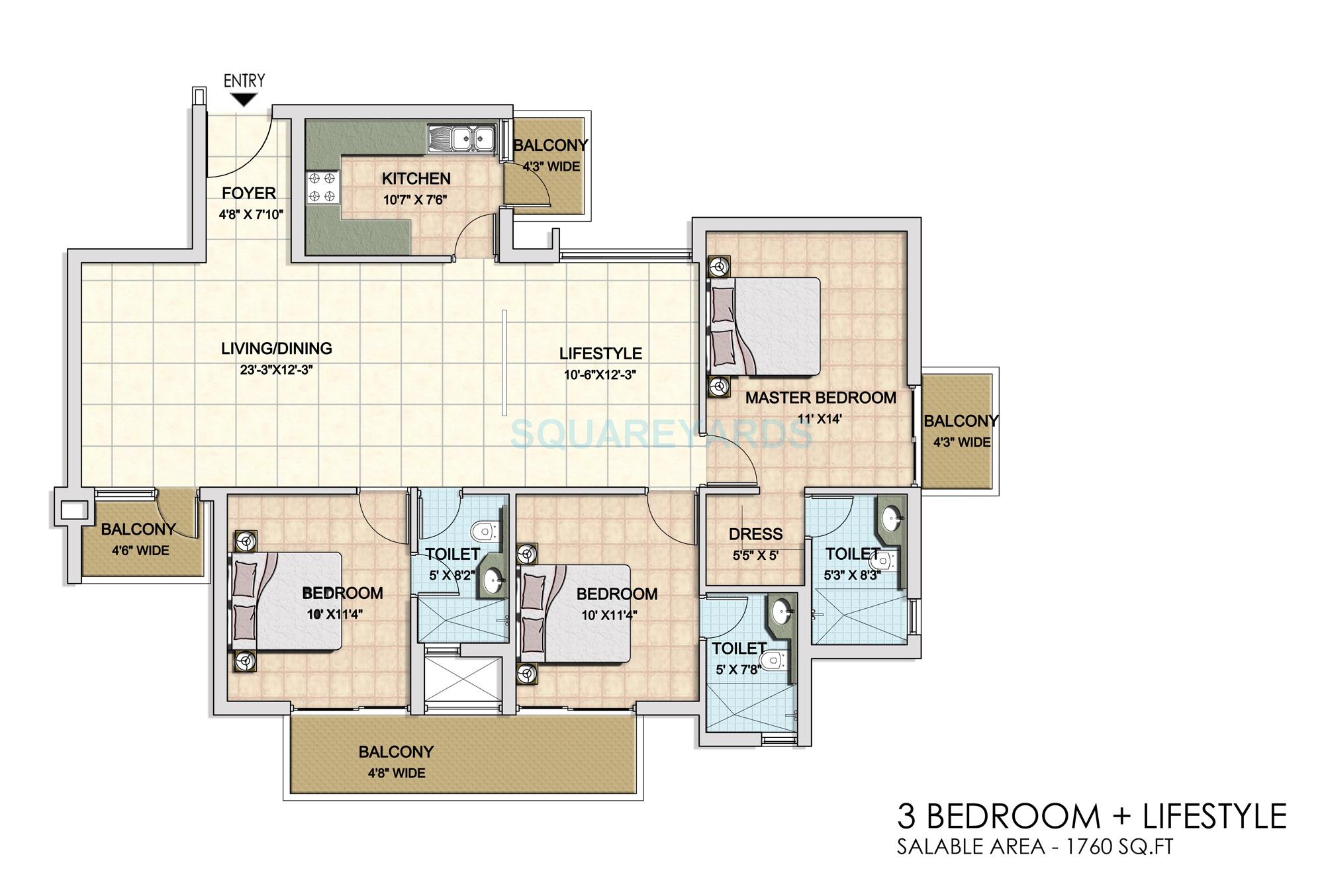 BPTP Park Generations — floor plan 1