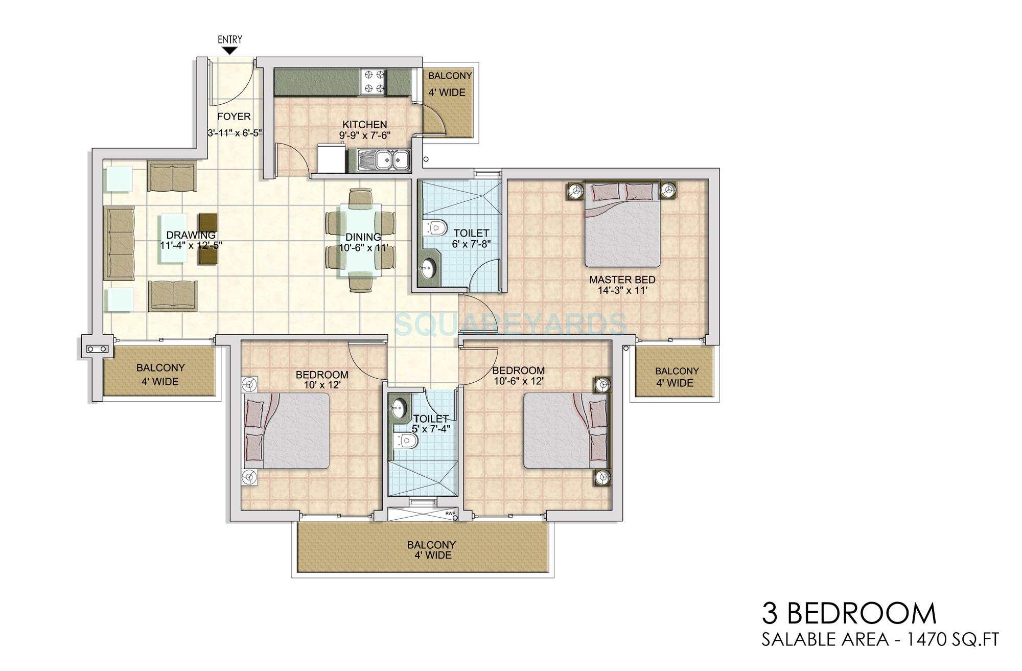 BPTP Park Generations — floor plan 2