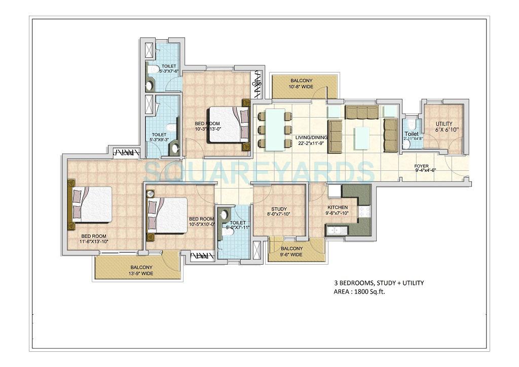 BPTP Spacio Park Serene — floor plan 3