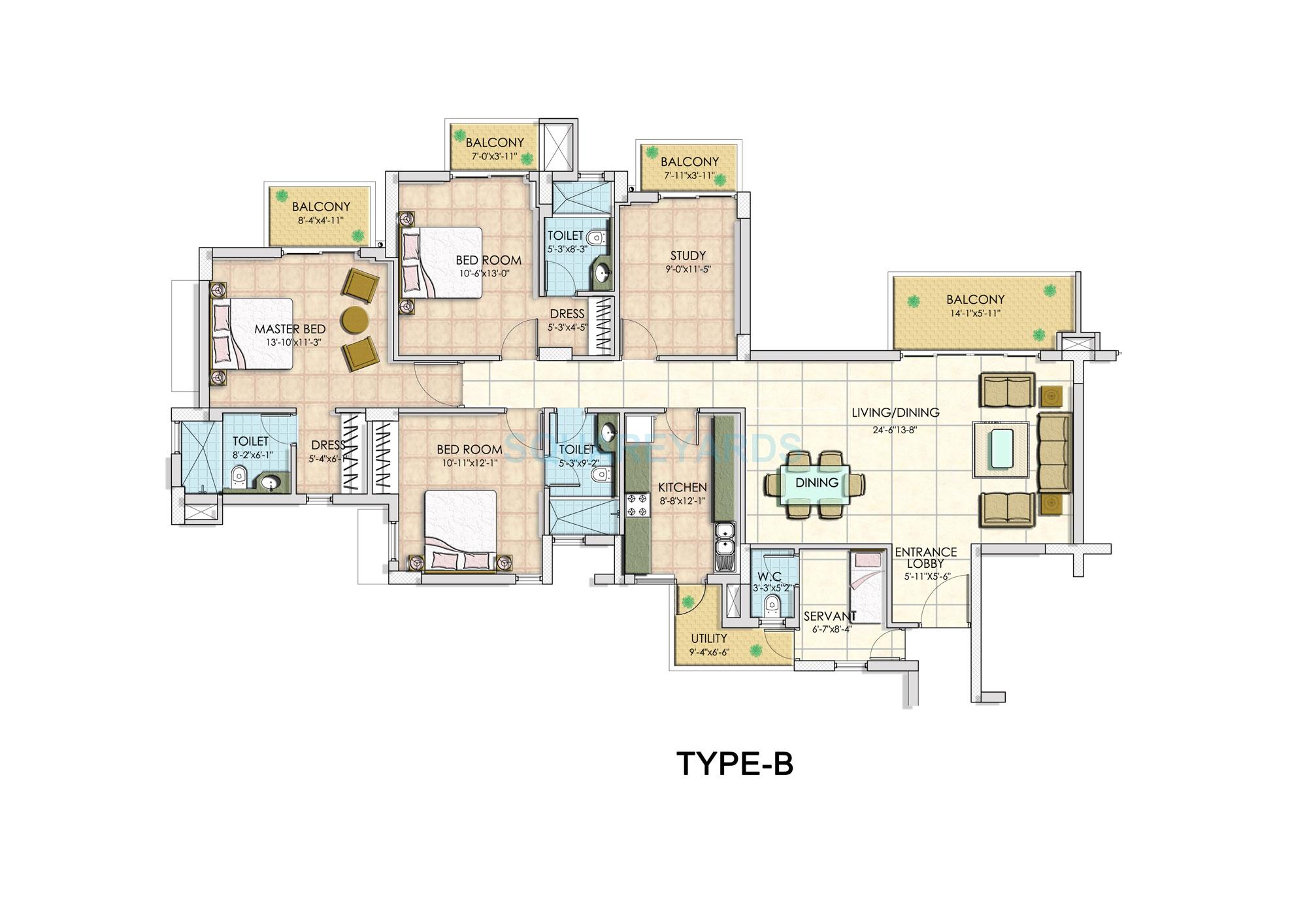 BPTP Park Serene — floor plan 3