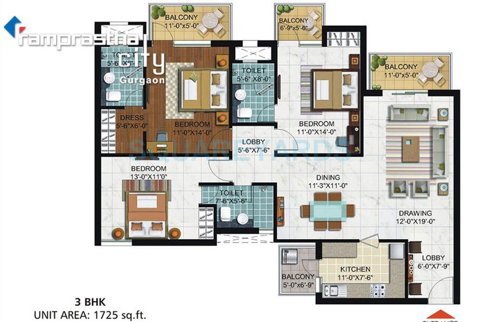 Ramprastha Skyz — floor plan 1