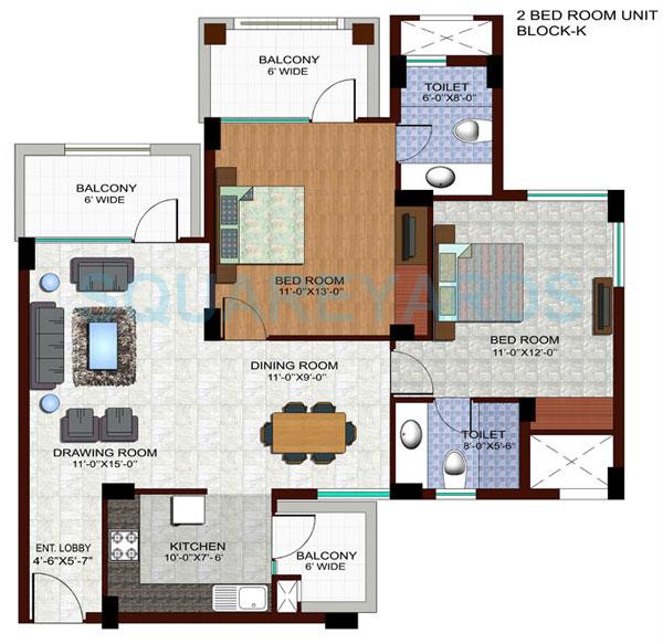 Ramprastha City The Edge Towers — floor plan 1