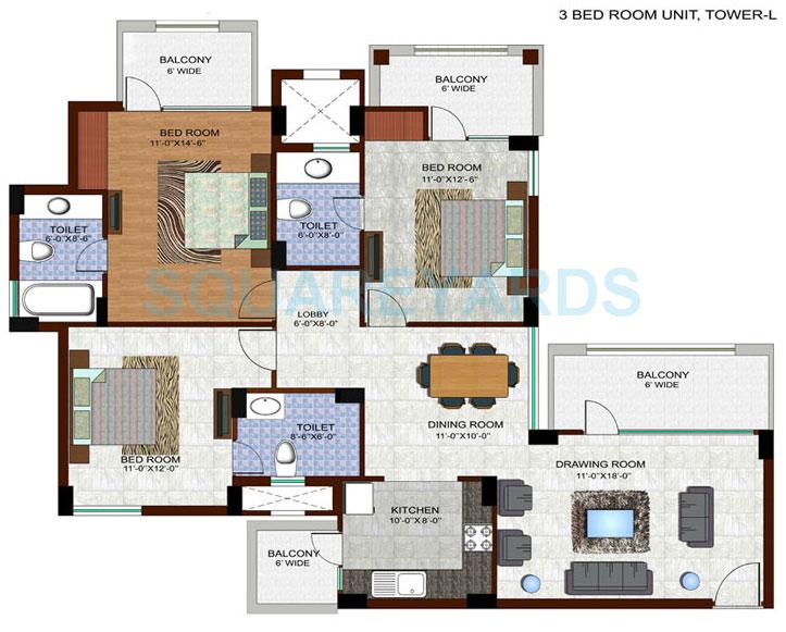 Ramprastha City The Edge Towers — floor plan 2