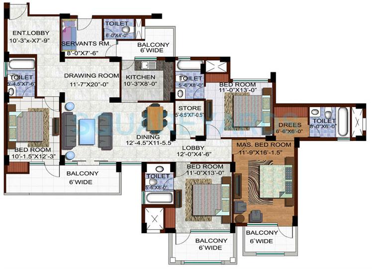 Ramprastha City The Edge Towers — floor plan 4