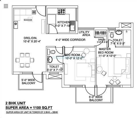 Piedmont Taksila Heights — floor plan 1
