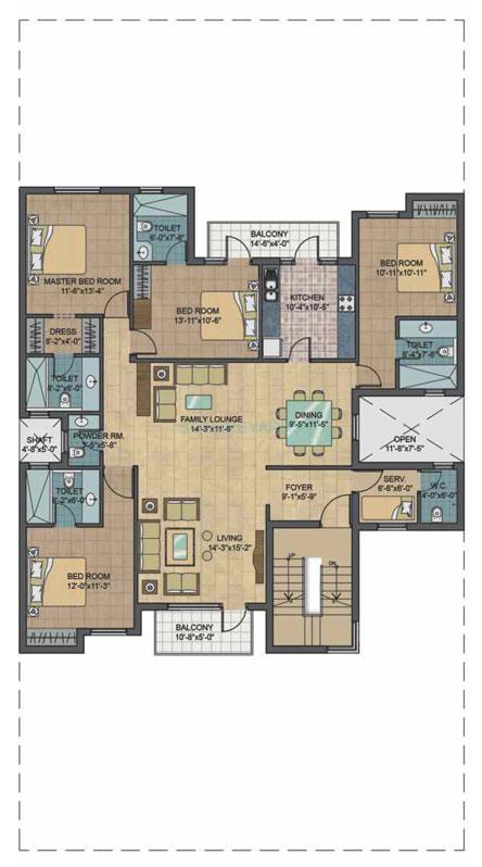 Unitech South City II — floor plan 4