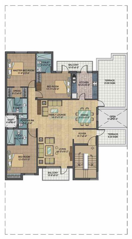 Unitech South City II — floor plan 3