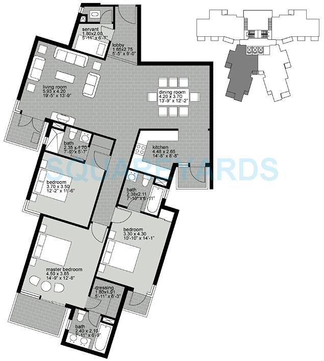 Unitech Uniworld Gardens — floor plan 2