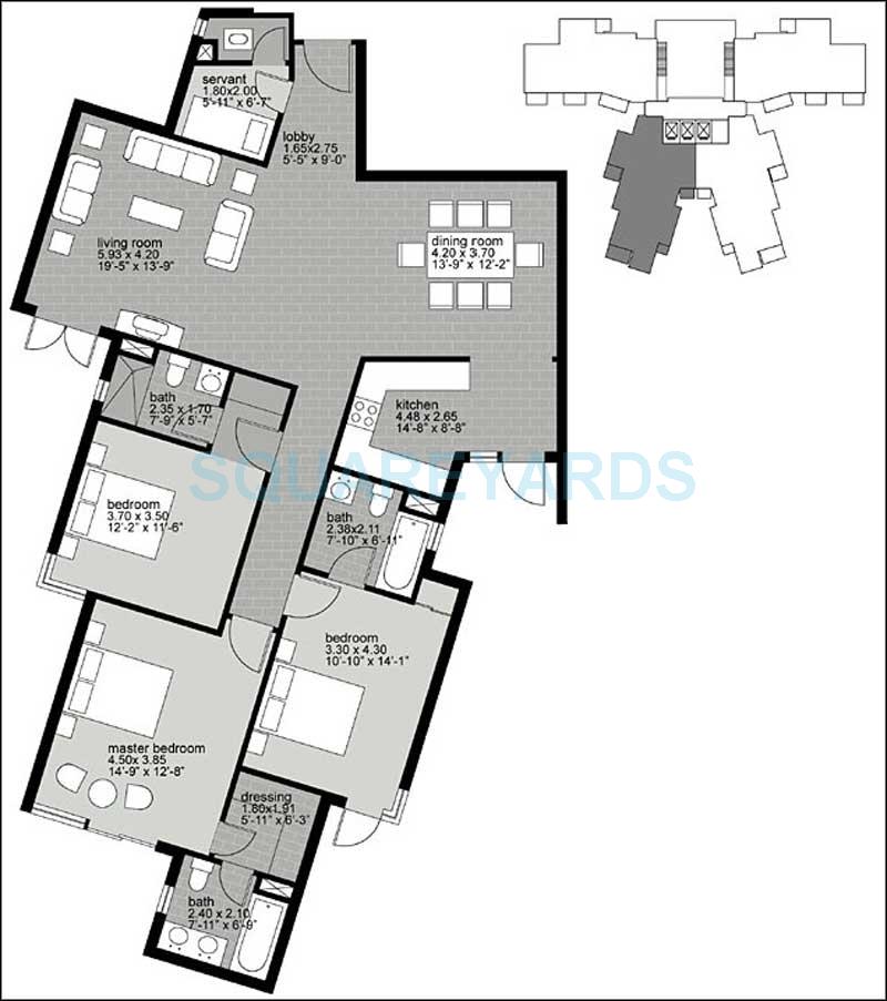 Unitech Uniworld Gardens — floor plan 4