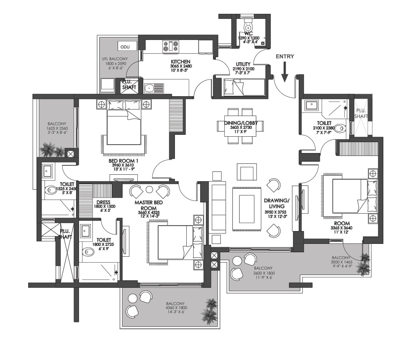 Godrej Prive — floor plan 3