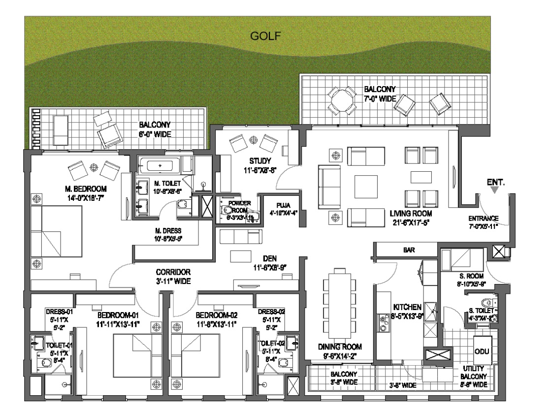 M3M Golf Estate Fairway East — floor plan 3