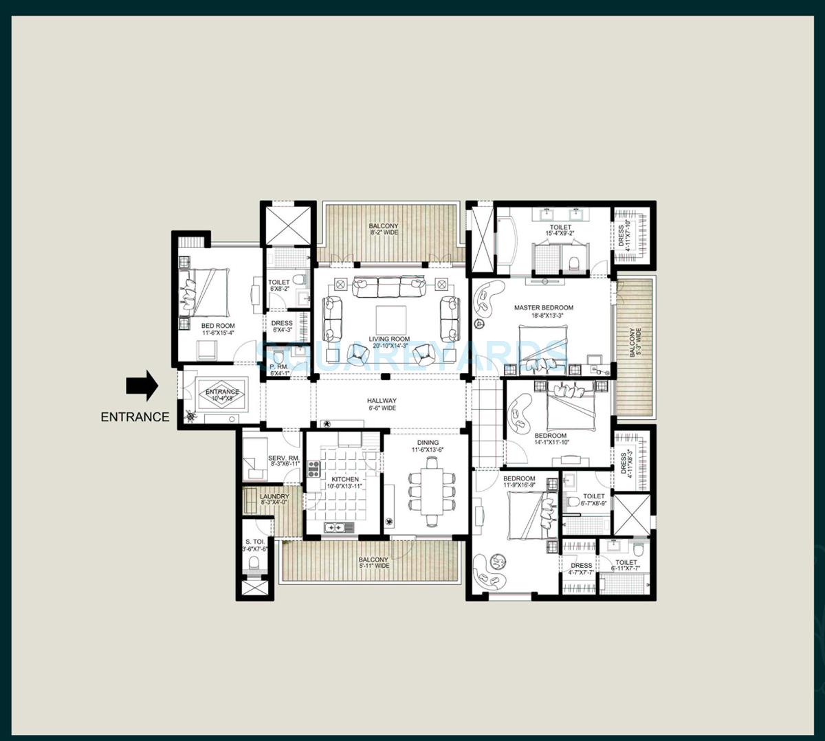 Emaar The Palm Springs — floor plan 3